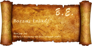 Bozzay Enikő névjegykártya
